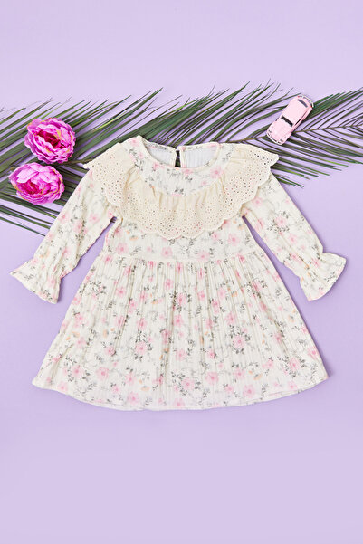 Fulla Moda 100% Cotton Floral Lace Girls' Dress