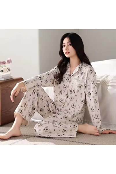 delis Women's "Warm Love" two-piece pajamas, PJ038, Light gray