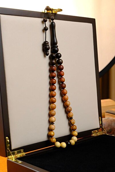 dergah tesbih Sphere Model Natural Mixed Wood Prayer Beads