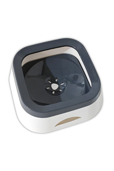 PADO Classic Square Anti Spill Pet Bowl 21x21x7.8cm[1000ml]-Grey