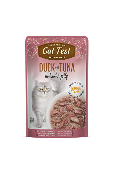 Cat Fest بط مع تونة في جيلي طري للقطط 70 غرام