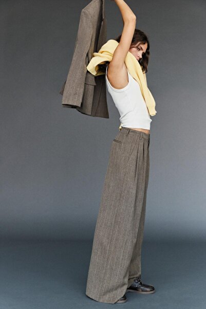 Pull & Bear Çizgili takım elbise pantolonu