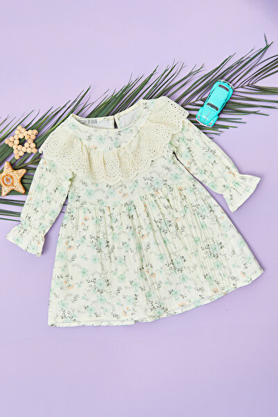 Fulla Moda 100% Cotton Floral Lace Girls' Dress