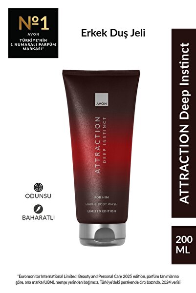 AVON Attraction Deep Instinct Erkek Saç ve Vücut Şampuanı 200ml