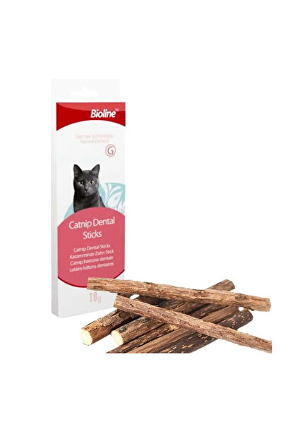 Bioline أعواد مضغ أسنان القطط بالنعناع البري الطبيعي للعناية بأسنان القطط وإض...