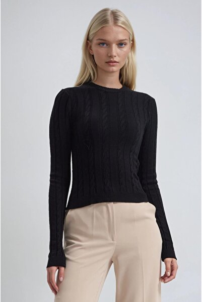 Lijuri Knitted sweater with knit and stripe pattern 1412