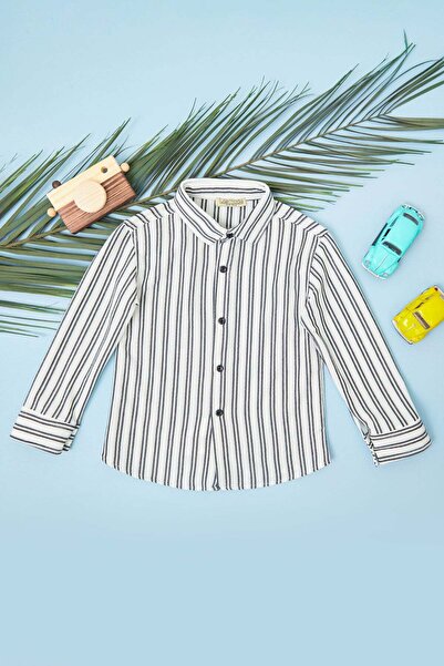 Fulla Moda Striped Buttoned Boys' Shirt