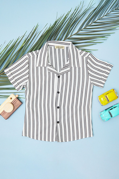 Fulla Moda Striped Buttoned Boys' Shirt