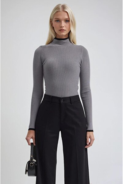 Lijuri Piped Detail Mock Neck knitwear sweater 1409