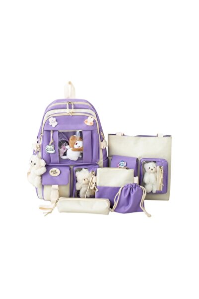 Tcherchi Kore Japon Tarzı Kanvas Ortaokul Lise Büyük Kapasiteli Okul Çantası ...