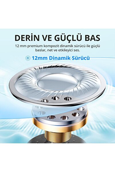EARFUN Air Life Bluetooth Kulakiçi Kulaklık - Bluetooth 5.4 - 35 Saate Kadar Kullanım Süresi - Siyah