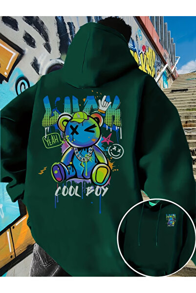 ALEYZA MODA Unisex Ανδρικό/COOL BOY Φούτερ με κουκούλα και στάμπα στην πλάτη,...