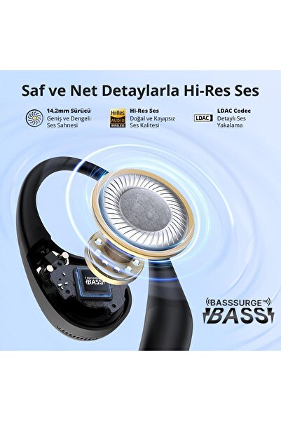EARFUN OpenJump Open Ear Kablosuz Kulaklık - Siyah - OW100
