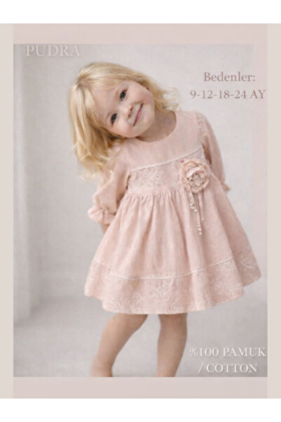 WONDRESS BABY Powder Color 100% Cotton Girls' Dress