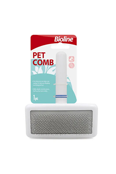 Bioline مشط أبيض للحيوانات الأليفة [المقاس - كبير]