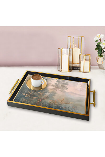 MAYAHOME CONCEPT 49*29cm Orange Patterned Decorative Tray Tpa9819