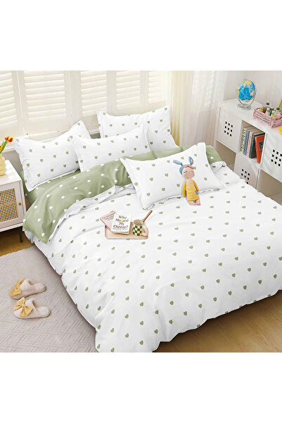 OEM Lenjerie de pat cu elastic pentru pat dublu 2 persoane, 4 piese, Finet, D...