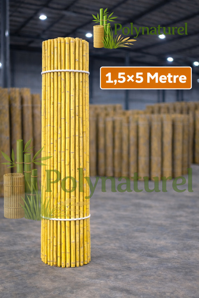 polynaturel Kamış Çit Bambu Çit Hasır Doğal 1,50 X 5,00 Metre