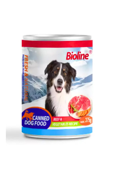 Bioline Canned Dog Food 375g-[Flavor - Beef & Vegetables]