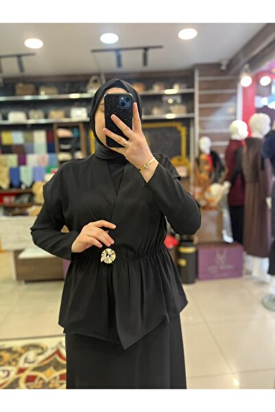 HUMEYRA üstü yelek detaylı elbise