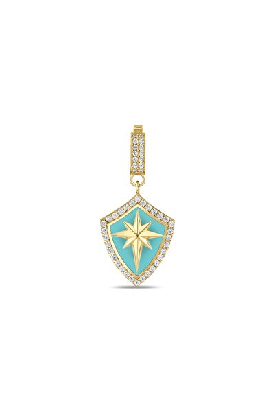 Almod Jewellery ALTIN MAVİ MİNELİ KUZEY YILDIZI KALKAN CHARM