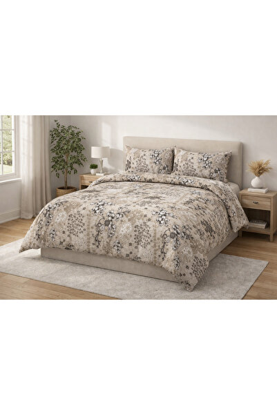 Çeşme Home طقم غطاء لحاف كبير الحجم 80% قطن 4 قطع - خيارات الألوان الزهرية وا...