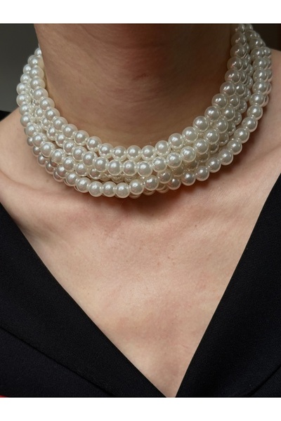 STOLIA Altı Sıra İnci Choker Kolye