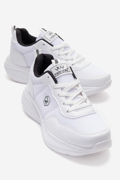 CCWAY AYAKKABI Double Stripe Stitched Anorak Women's Sports Shoes White Black