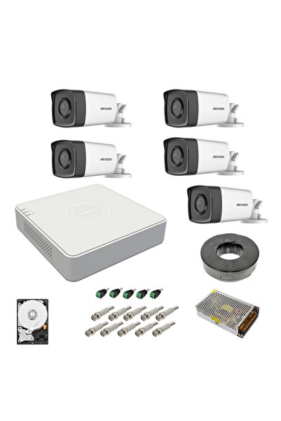 Hikvision Sistem complet de supraveghere cu 5 camere Turbo HD
