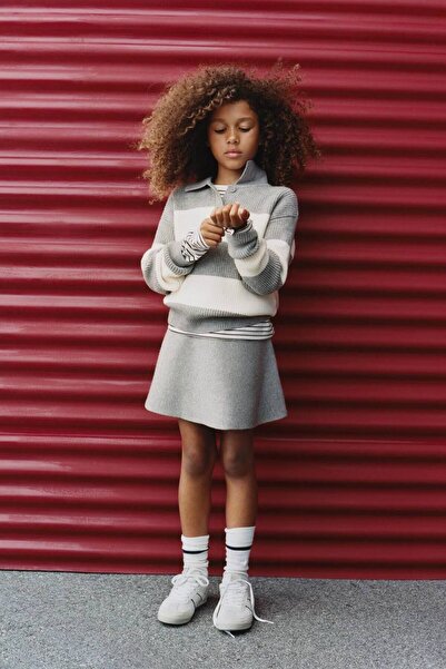 kidsense Striped Skirted Knitwear Girls' Set