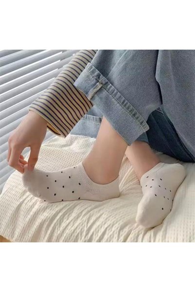 H&N Socks Economical Pack of 4 Polka Dot Short Booties Socks Set