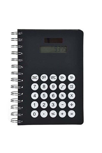 OEM A5 Matte Black Notebook with Spiral & Calculator - 80 Sheets