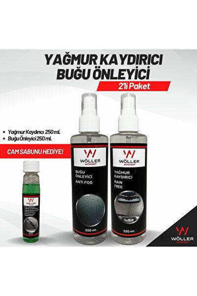 wöller Kışlık Oto Bakım Seti 2'li Paket Buğu Önleyici Yağmur Kaydırıcı