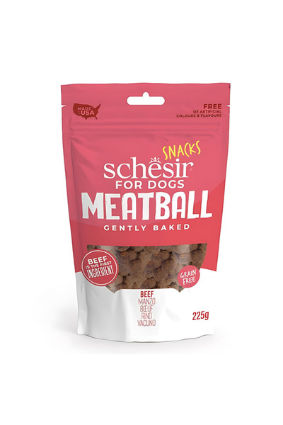 Schesir Grain-Free Dog Snacks Meat Balls 225g - Gently Baked Beef