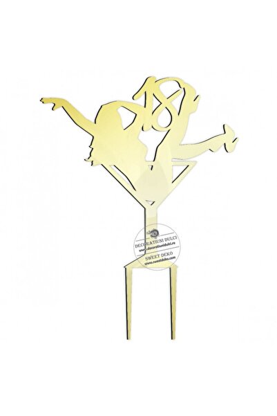 Decoratiuni Dulci Plexiglass topper for adults Lady and Martini glass - Mirro...