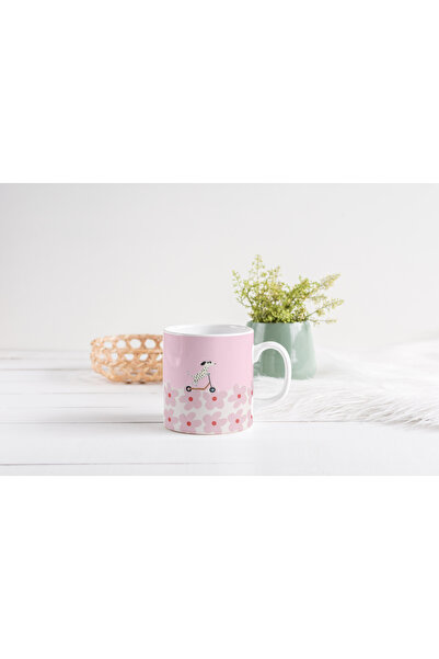 EYBaskı Tasarım Valentine's Day Themed Colorful Patterned Porcelain Mug