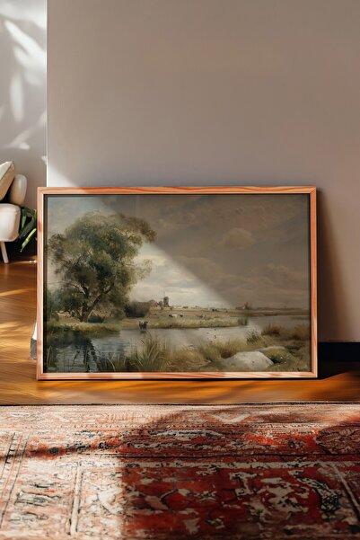 Postifull Vintage Painting, Wooden Framed Poster, Vintage Wall Decor