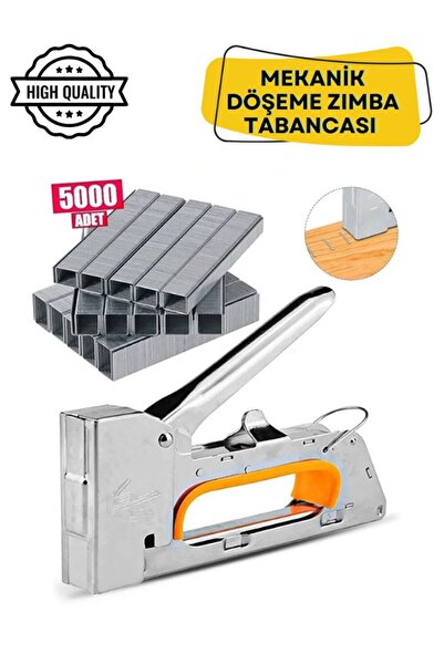Macrostar Mekanik Zımba Tabancası Döşeme Mobilya Zımbası + 5000 Tel