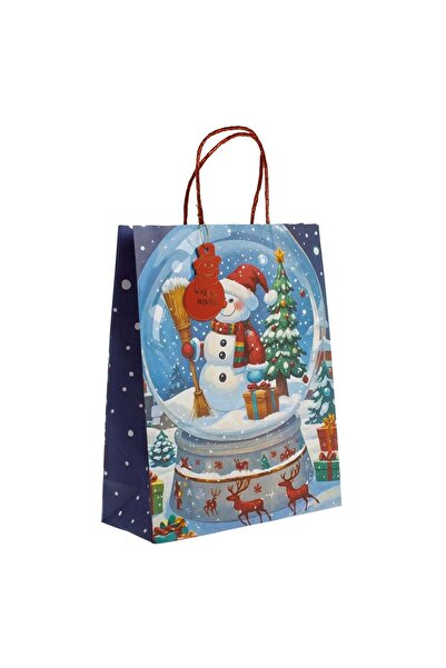 OEM Sacosa Cadou de Craciun cu Model Glob de Zapada & Ochi 3D 26x10x32cm