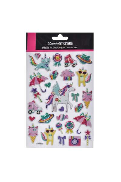 OEM Autocolante 3D cu Model Unicorni Holografici - 28buc