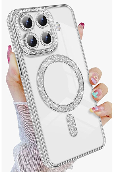 Nezih Case Mi 15T Pro Uyumlu Taşlı Magsafe Şarj Özellikli Kamera Korumalı Sim...