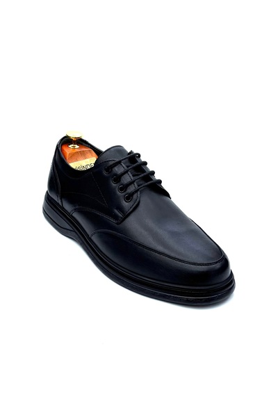 İYİSİNDEN SHOES حذاء رجالي من الجلد الطبيعي لتقويم العظام، مزود برباط من الدا...