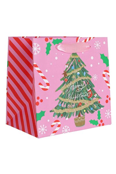 OEM Sacosa Cadou de Craciun Roz Brad Candy Vasc Glitter "Merry Christmas" 14,...