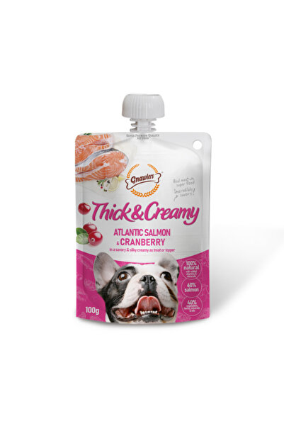 Gnawlers مكافأة سميكة ودسمة للكلاب 100 غرام - سمك السلمون الأطلسي والتوت البري