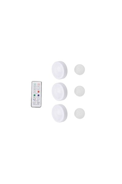 FOXMAG24 Set de 3 spoturi cu baterii, suport adeziv, telecomandă sau control ...