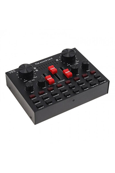 KEEPRO جهاز مزج الصوت v8s للبث المباشر، جهاز مزج صوتي للاستوديوهات والبث المباشر