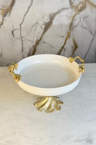 MAY HOME Luxury Porcelain Footed Salad Bowl