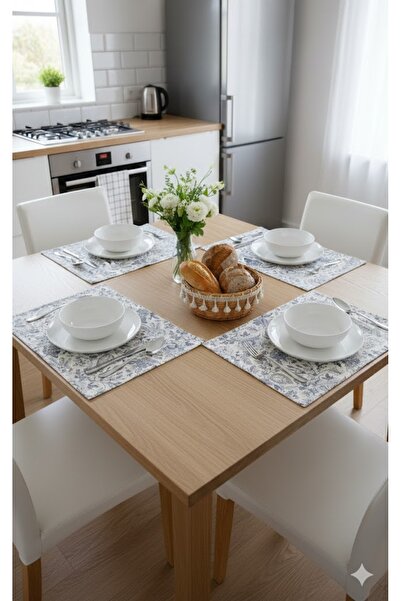 Rona Home Blue and White Bohemian Style Floral Patterned Tableware Presentati...