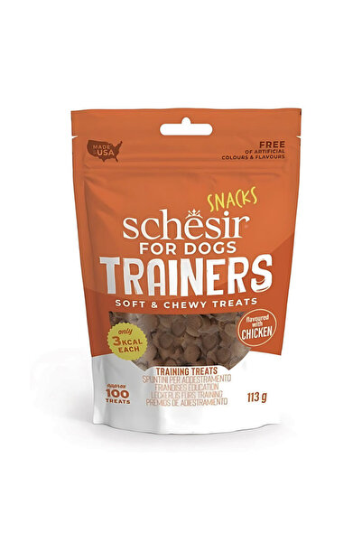 Schesir وجبات خفيفة للكلاب من ترينرز، طرية وقابلة للمضغ، 113 غرام - بنكهة الدجاج