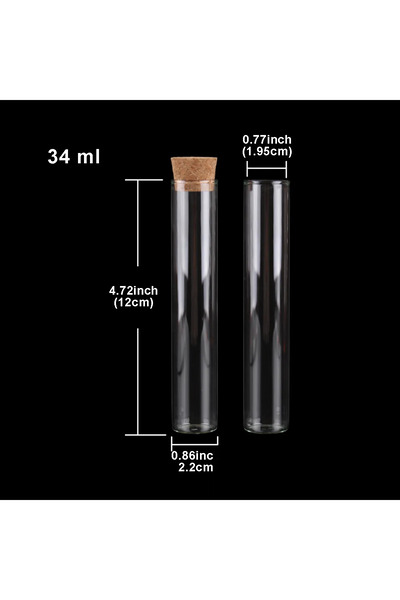 memyap Mantarlı Cam Şişe 12 cm 10’lu Paket – Mantar Kapaklı Şişe 10 Adet Deko...